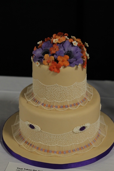 Flower and eyelet cake